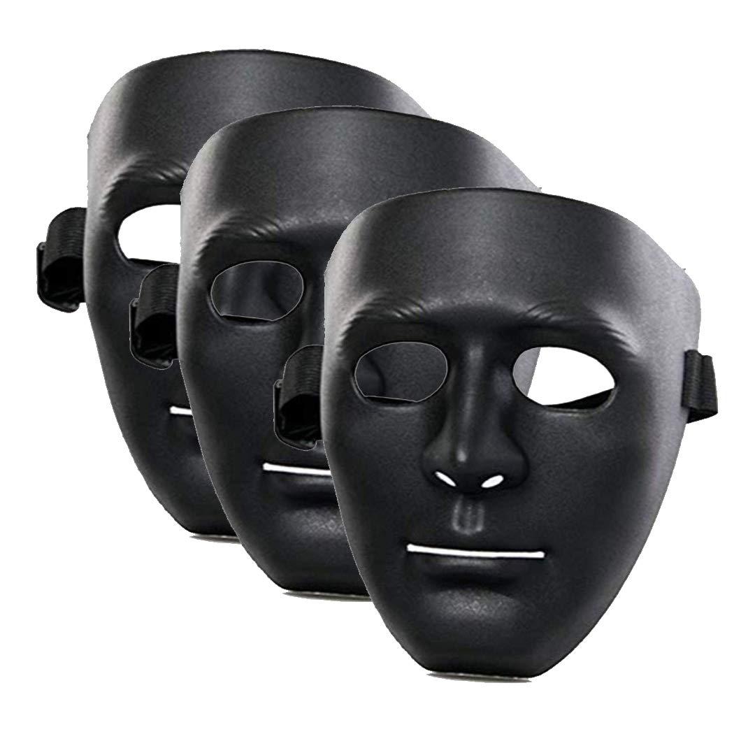Western Era Comic Stoneman V For Vendetta Face Mask Anonymous Edition Cosplay Theme (Black) (Pack Of 3)