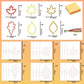 Zliisang 24PCS Make You Own Fall Crafts Kit Bulk Maple Leaf Paper Suncatchers DIY Kit for Autumn Thanksgiving Classroom Activiti