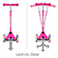 3 Wheel Scooters For Kids, Kick Scooter For Toddlers 3-6 Years Old, Boys And Girls Scooter With Light Up Wheels, Mini Scooter For Children (Pink)