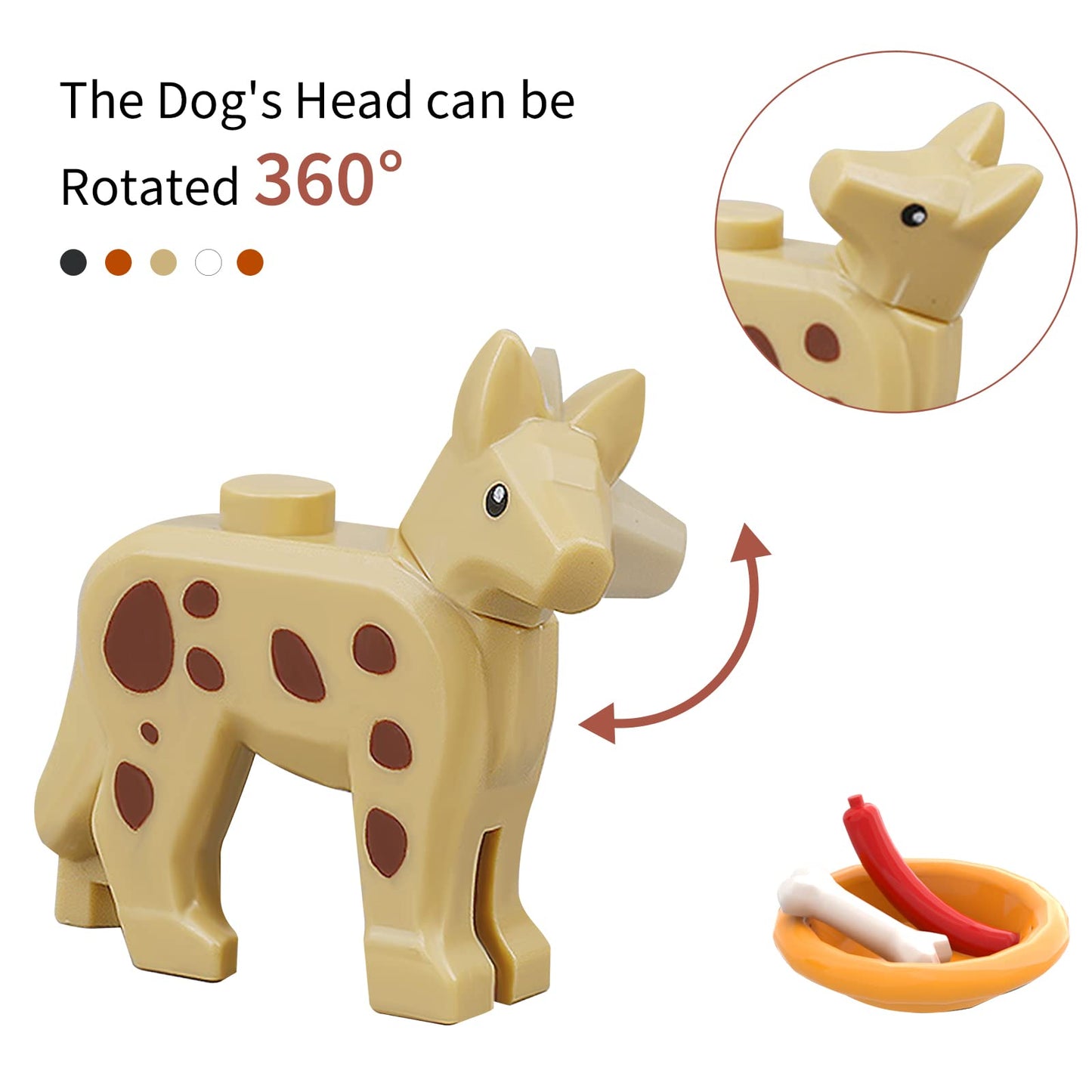 Pipart Farm Animals Dog House Building Blocks Set, Moc Animal Kennel Toy Set For Kids, Girls And Boys Ages 8+ (109 Pieces)