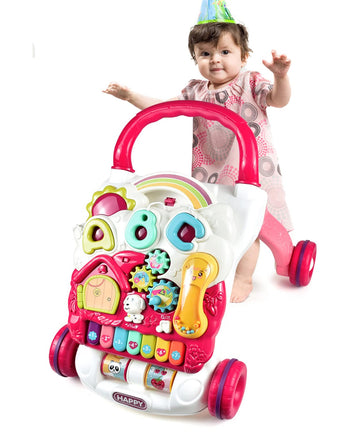 Dahuniu Sit to Stand Learning Walker, 2-in-1 Baby Walker for Girls and Boys, Multi-Function Removable Game Panel, Baby Activity 