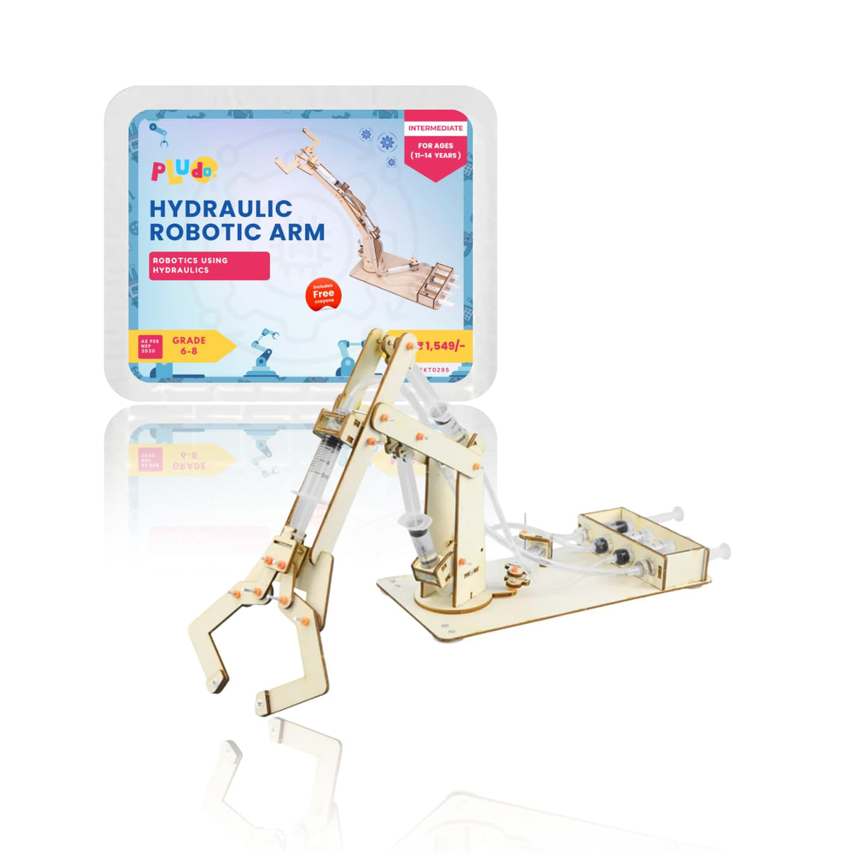 Pludo Robotic Arm STEM Kit | Hydraulic Mechanics Science Toy for Kids 1114