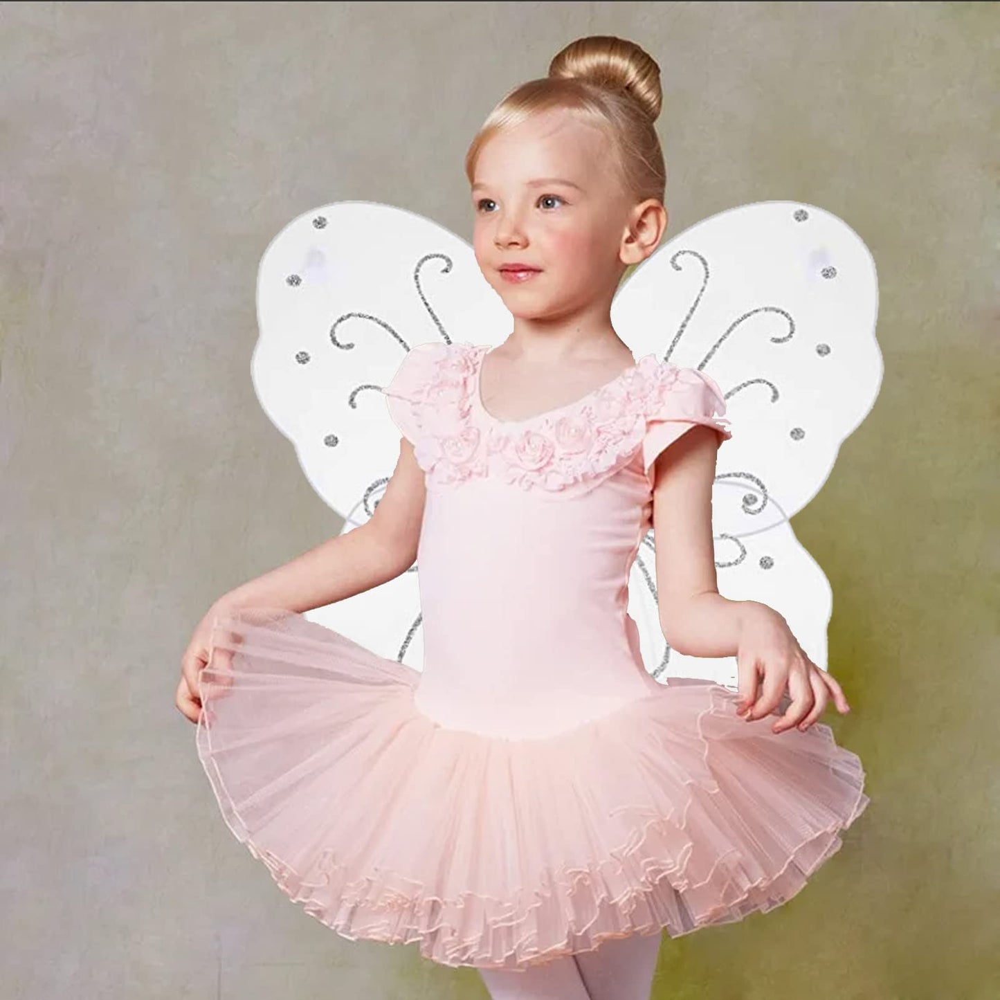 NENMATTE Fairy Girls Wings for Kids,Sparkle Angel Wings Butterfly Wings Fairy Costumes for Birhday Party Halloween Costume Dress