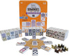 Regal Games Mexican Train Dominoes Set - Double 15 Colored Dot - 136 Tiles, 8 Metal Trains, Wooden Hub, Collector’s Tin - 2-8 Players