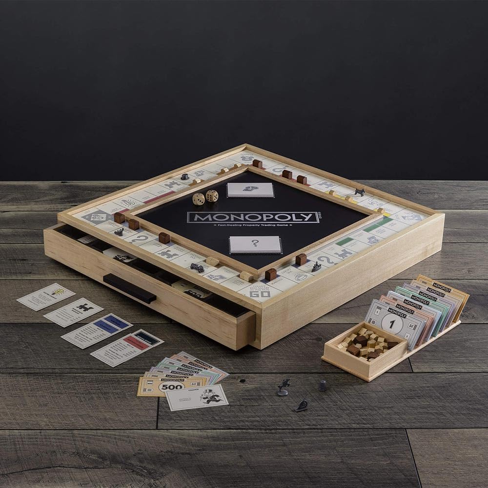 WS Game Company Monopoly Luxe Maple Edition - Multicolor Wood Game, Model 40006