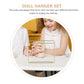 Toyandona Doll Garment Rack With Hangers Set Include Miniature Clothes Rack 10Pcs Mini Metal Doll Clothes Hangers For Dollhouse