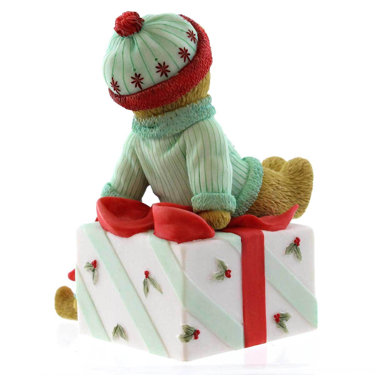 Cherished Teddies Collection Bear Sitting On Present Figurine