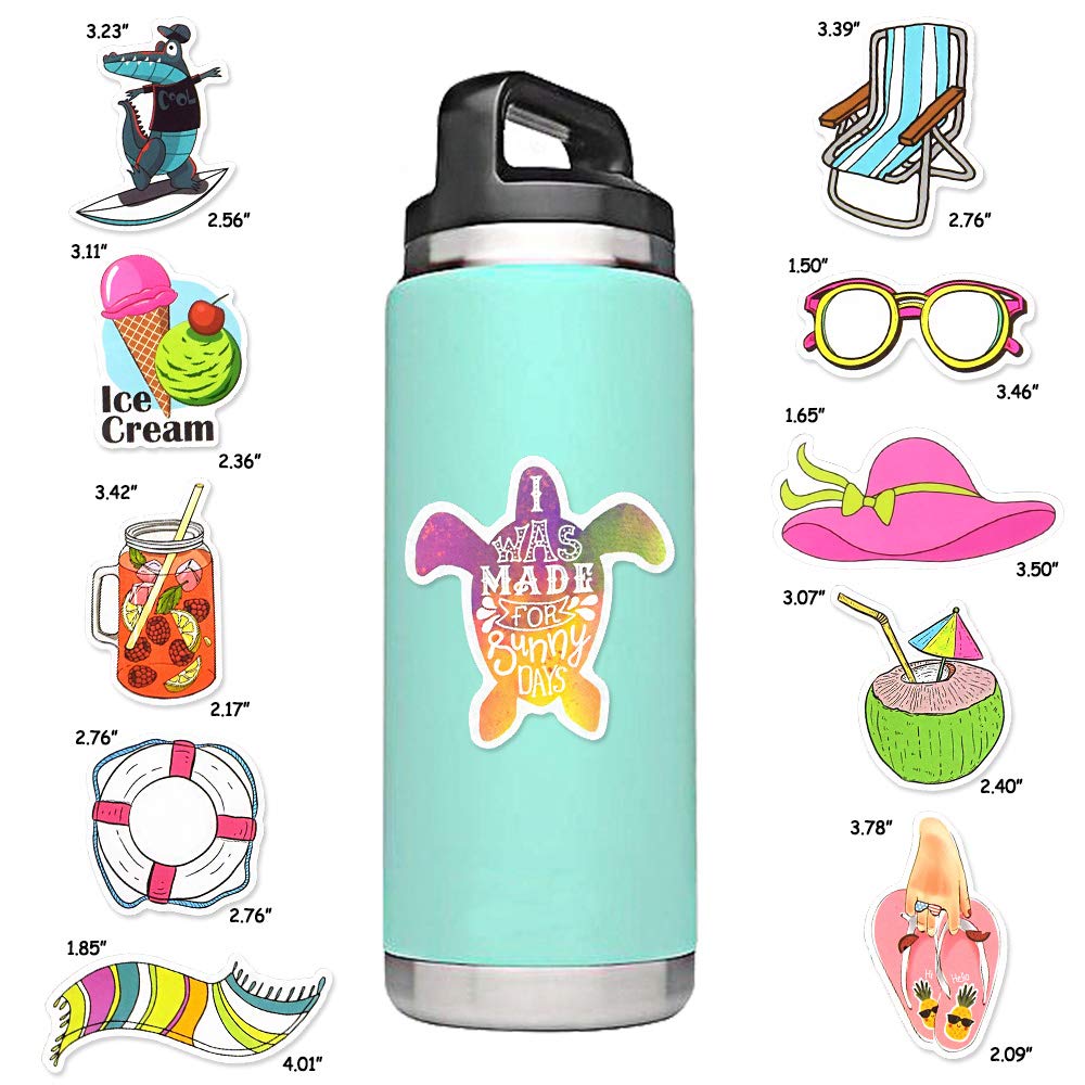 Susihi Summer Beach Stickers For Hydroflasks Cute Stickers Laptop Water Bottles Stickers Waterproof Stickers For Teens(50 Pcs)