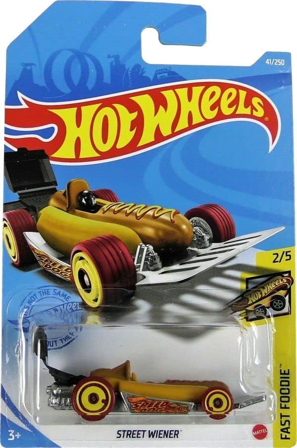 Hot Wheels Street Wiener Hot Dog car, Fast Foodie 2/5 (Treasure Hunt)