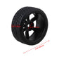 BQLZR 4PCS RC1: 10 Flat Sports Car with Mountain Pattern Tires and New 7-Spoke Black Wheels 20468