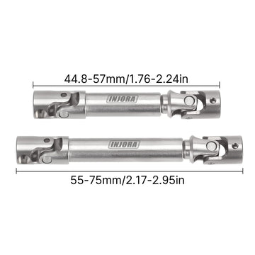 INJORA Steel Drive Shaft 2Pcs Center Drive Shaft for Axial SCX24 AXI00002 JLU AXI00001 C10 Bronco AXI00006 Upgrate Parts