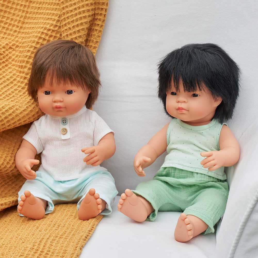 Miniland Doll 15'' Asian Boy (Box) - Made In Spain, Anatomically Correct, Quality