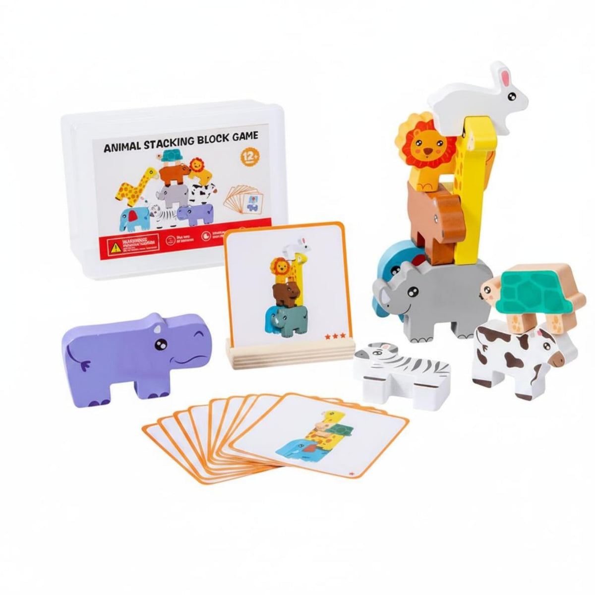 Enakshi Educational Creature Stacking Block Game Illustrated Wooden Creature Stacking Game for Children, Animal Stack W Box|Toys