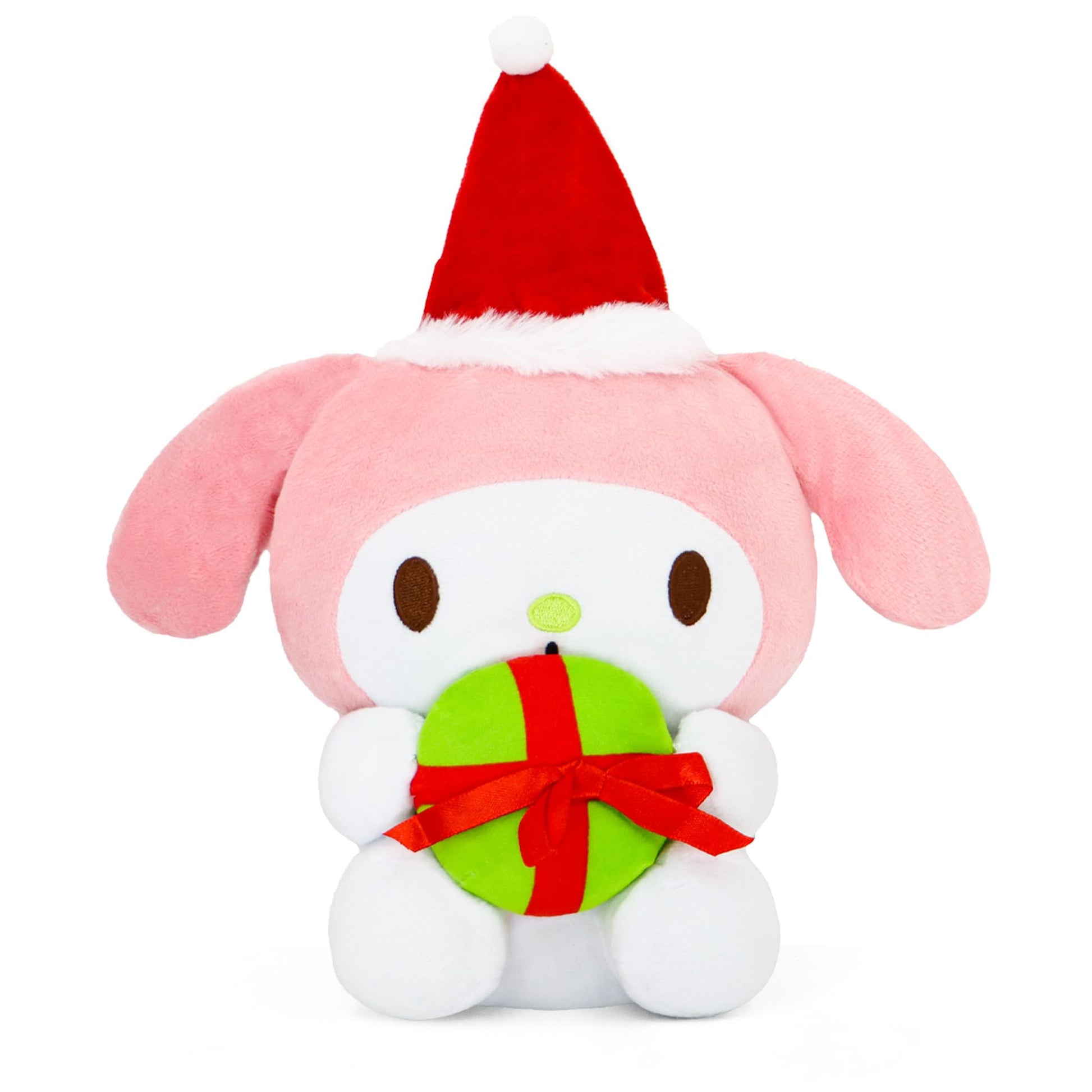 Ahlsense 8-Inch Christmas Cat Plush With Santa Hat And Gift, Soft And Adorable Holiday Stuffed Animal For Kids, Boys, And Girls | Perfect Christmas Decoration And Gift (Pink)