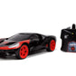 Jada Toys Marvel Spider-Man 1:16 Miles Morales 2017 Ford GT RC Remote Control Car 2.4GHz, Toys for Kids and Adults, Black