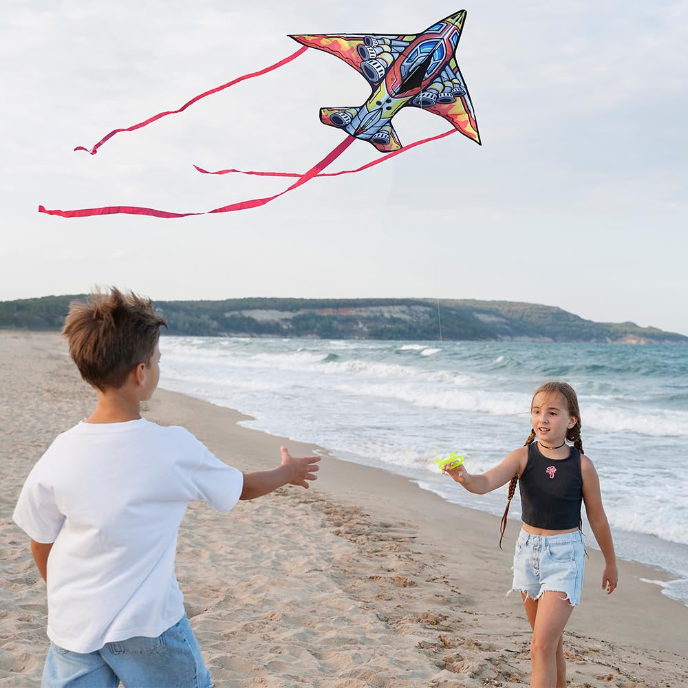Doinfly Kite For Ages 8-12, Easy To Fly And Assemble Rocket Kite For Beginner, Single Line String Professional Kite For Beach An