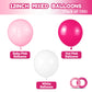 Pink White Balloons 100Pcs 12 Inch Hot Pink Pastel Pink White Balloons With 2 Ribbon For Valentine'S Day Girl'S Woman'S Birthday