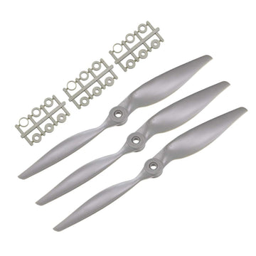Top-Vigor 3Pcs Cw Rc Propellers 1070 10 X 7 Inch 2-Vane Rc Vehicle Propellers Replacement For Rc Airplane With Adapter Rings Nyl