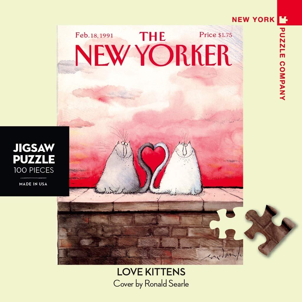 New York Puzzle Company - New Yorker Love Kittens Mini - 100 Piece Jigsaw Puzzle For Family Game Nights By Ronald Searle