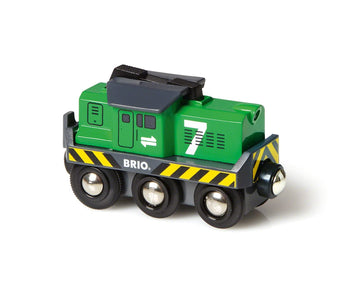 Brio World 33214 - Freight Battery Engine - Engaging Wooden Toy Train Set For Kids Age 3 And Up | Battery Powered | Interactive Play | Ideal