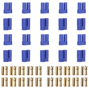 WEISHUJI 10 Pairs EC5 Battery Connector Plugs, EC5 Banana Plug Connectors, Female Male 5.0mm Gold Bullet Connector for RC Parts
