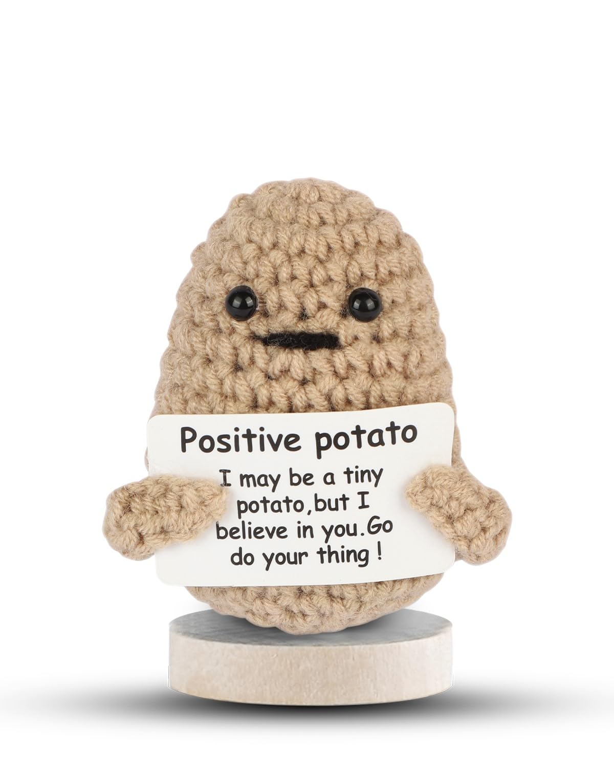 Dafuriet Mini Funny Crochet Doll With Positive Card - 3 Inch Wool Potato For Cheer Up Gifts And Party Decorations