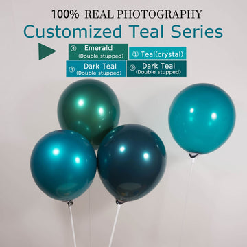 Double Stuffed Emerald Balloons Different Sizes Customized 52 Pack 18+10+5 Inch Dark Teal Emerald Green Balloon Garland Kit For