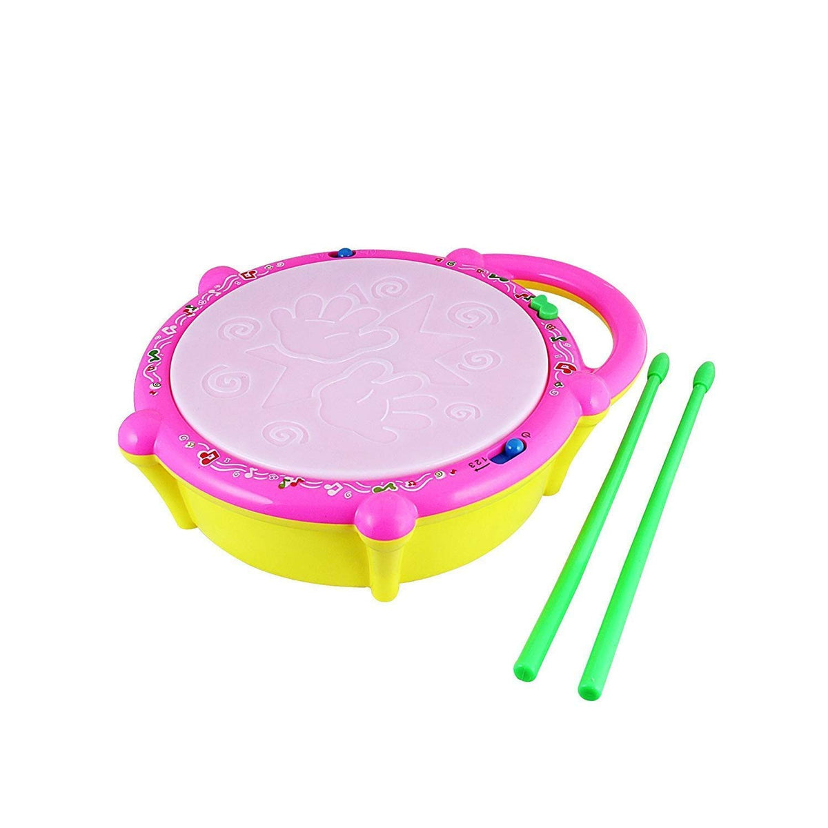 Techzage Multicoloured Flash Drum Set With Music And Lights Electronic Touch Flash Visual 3D Lights