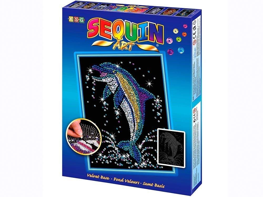 Sequin Art Blue, Dolphin, Sparkling Arts and Crafts Picture Kit; Creative Crafts for Adults and Kids