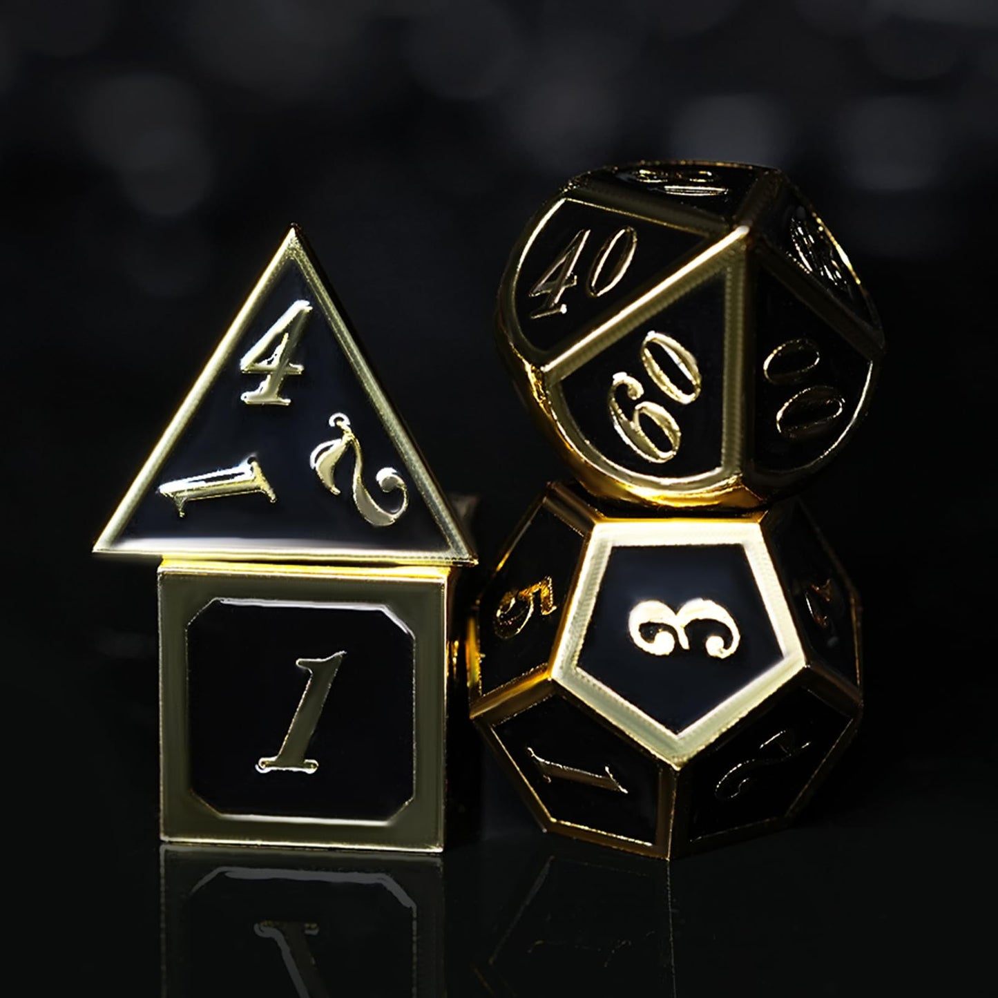 GU BEI TE Metal DND Dice Set,DND Dice 7-pcs Metal Polyhedral Dice Set with Gift Box for Dungeons and Dragons Role Playing Games(