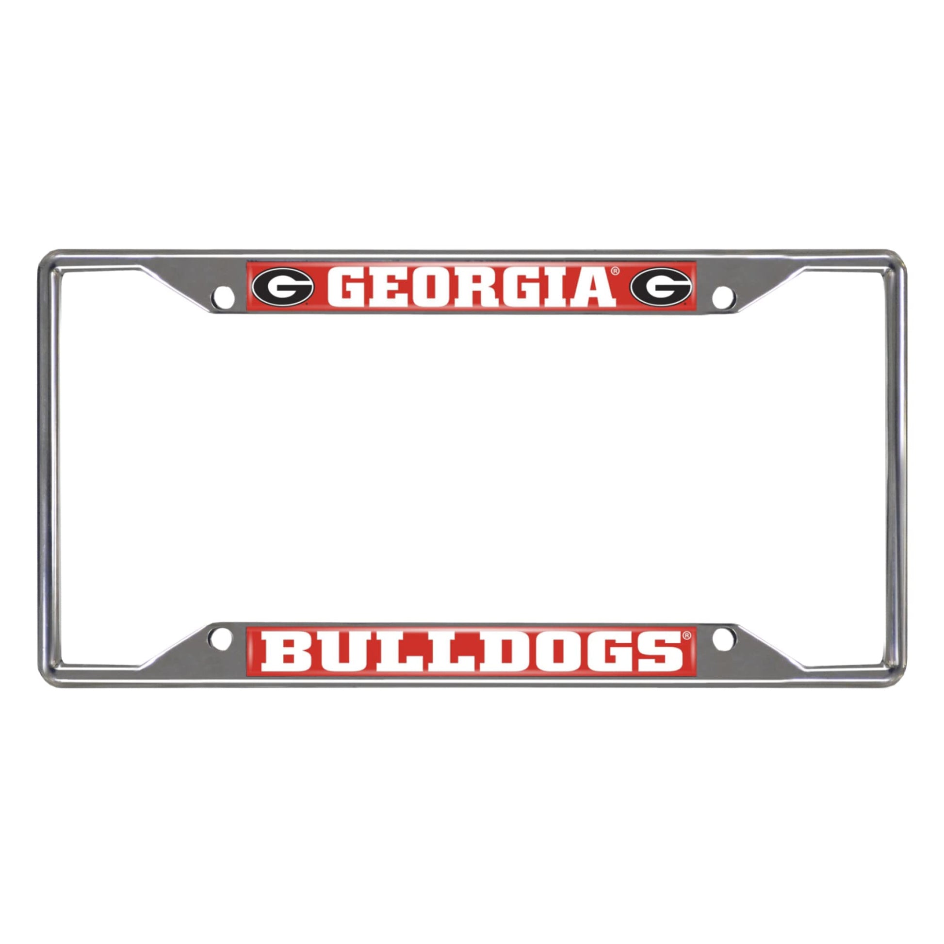 FANMATS - 14814 NCAA University of Georgia Bulldogs Chrome License Plate Frame 6.25x12.25