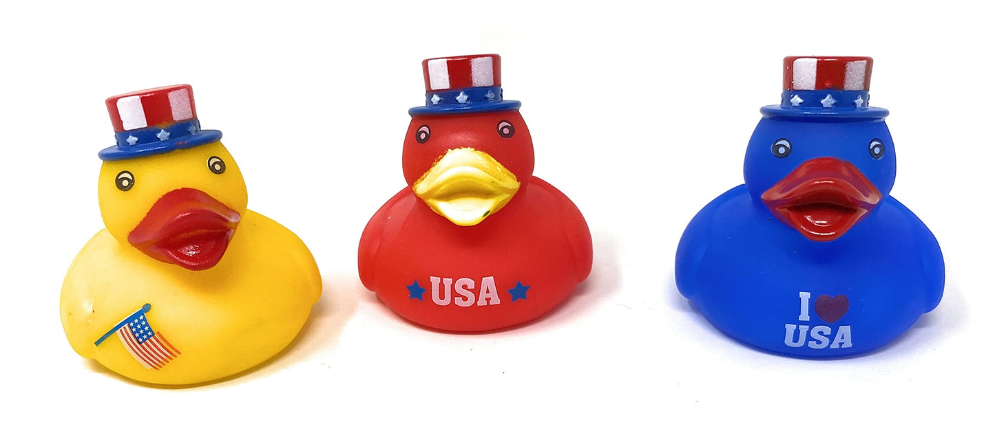 Bulk 20 Pack Patriotic Rubber Ducky Assortment - Perfect For Memorial Day, 4Th Of July, Labor Day Or Veteran'S Day