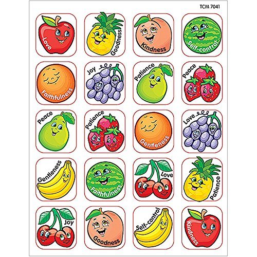 Stickers Fruit Of The Spirit Learning Materials Incentives & Motivators Tcr7041 Teacher Created Resources