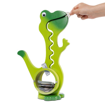 squacco Dinosaur Piggy Bank Boalord for Girls Boys Kids Big Animal Personalized Wooden Coin Bank Money Saving Box for Children mature-themed Best Toy Gift(Dino -Green)