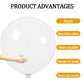 White Big 36 Inch Balloons, 9Pcs White Giant Big Latex Balloons, Large Balloons For Birthday Wedding Party Decorations. (White)
