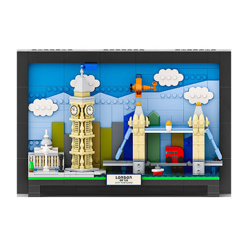 Dahonpa London City Postcard Building Sets 564 Pcs - World Famous Architectural Model Wall Art Crafts Ideas, Painting Frame For