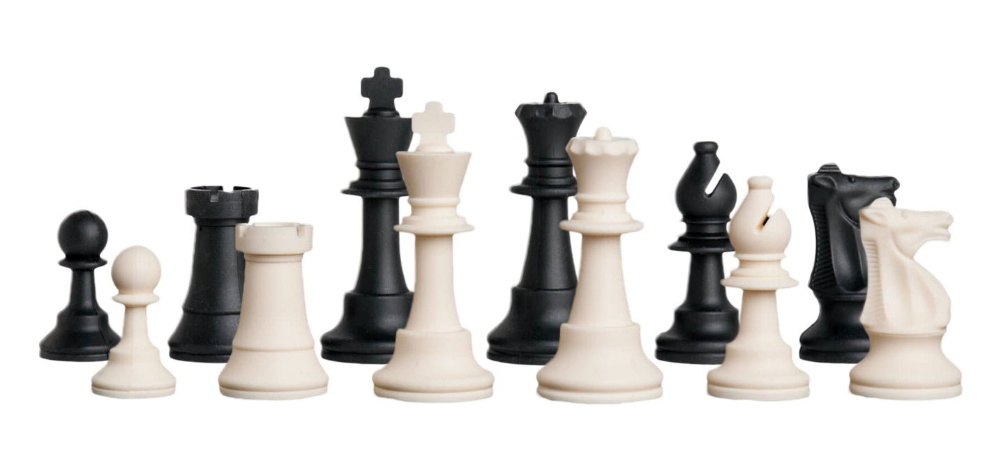 Regulation Silicone Tournament Chess Set - Pieces Only - 3.75'' King - Black & White