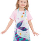Wernnsai Mermaid Apron For Kids Girls Apron With Pocket Adjustable Strap Polyester Waterproof Baby Toddler Bib Aprons For Kitchen Cooking Gardening Painting Baking Parties(Extra Small,2-5 Years)