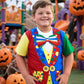 Cosland Boys' Clown Costume For Kids Halloween Shirt, Multicolor, Large