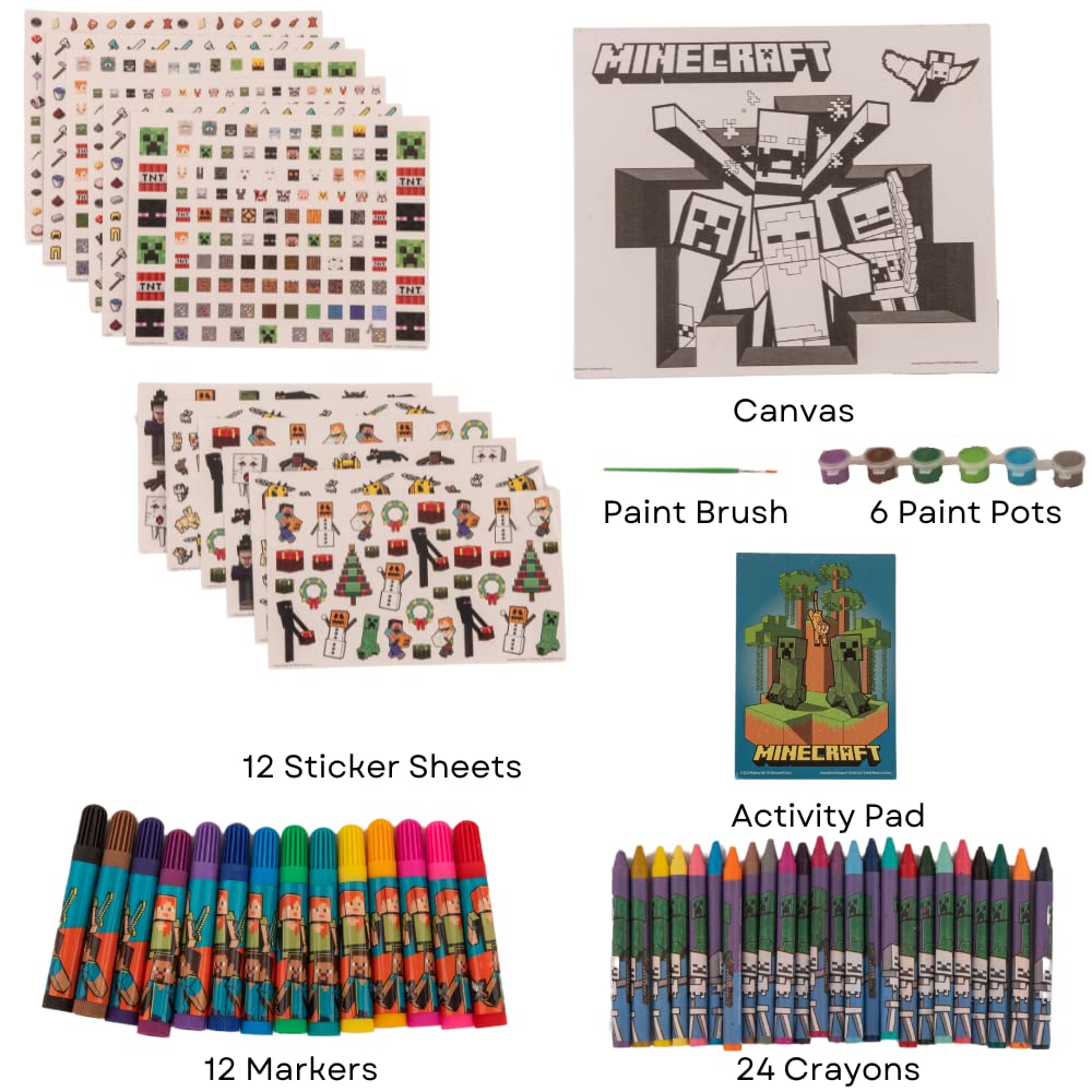 Minecraft Creative Coloring Canvas Painting And Activity Set For Kids, 1000+ Pcs