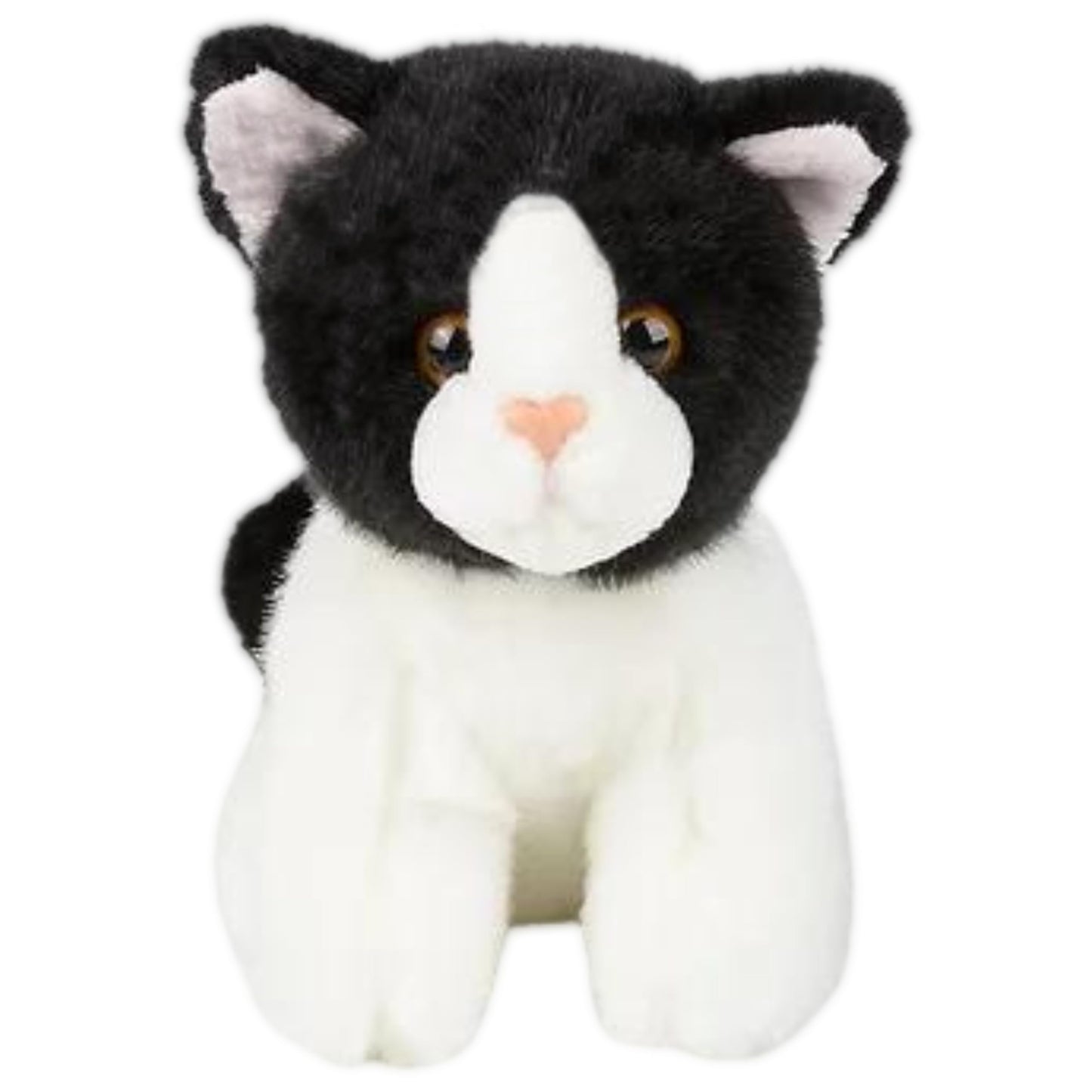 Forest & Twelfth 6'' Stuffed Black & White Cat, Soft Plush Toy, Cute Stuffed Animal For Boys And Girls, Realistic Looking Small
