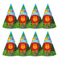Wanna Party Jungle Animal Party Hats - 8Pc