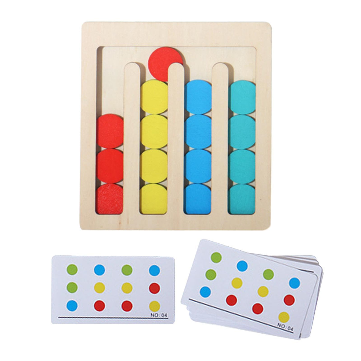 Ilsmysutra Wooden Montessori Toys Color Shape Matching Toys For Age 3 4 5 6 7 Boys Kids 4 Colors