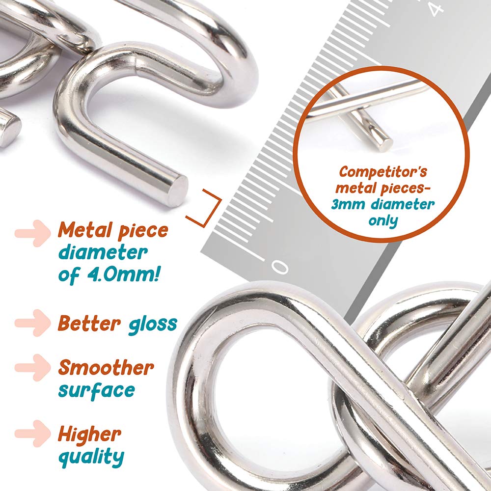 Brain Teasers Metal Puzzles for Kids and mature-themed  Mind  Logic and Game Test Toy for Teens  Disentanglement 3D Coil Cast Wire Chain Intelligence Toy for Party & Office  Best Puzzle Travel Games (Easy)