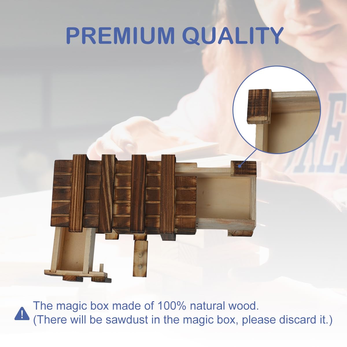 Diteje Puzzle Box, Magic Wooden Boxes Case Card Holders With Secret Hidden Compartment For Adults And Kids
