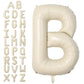 Cream B Letter Balloons,40 Inch Letter B Balloon Beige,A To Z Alphabet Mylar Helium Custom Letter Balloon For Birthday Baby Show