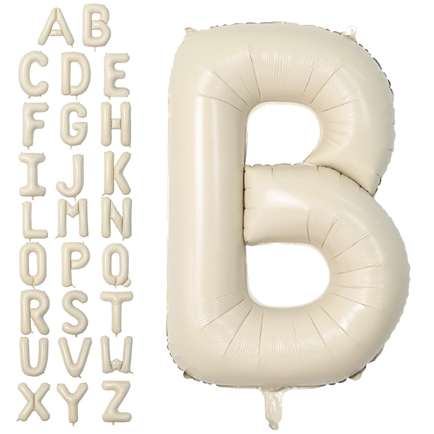 Cream B Letter Balloons,40 Inch Letter B Balloon Beige,A To Z Alphabet Mylar Helium Custom Letter Balloon For Birthday Baby Show