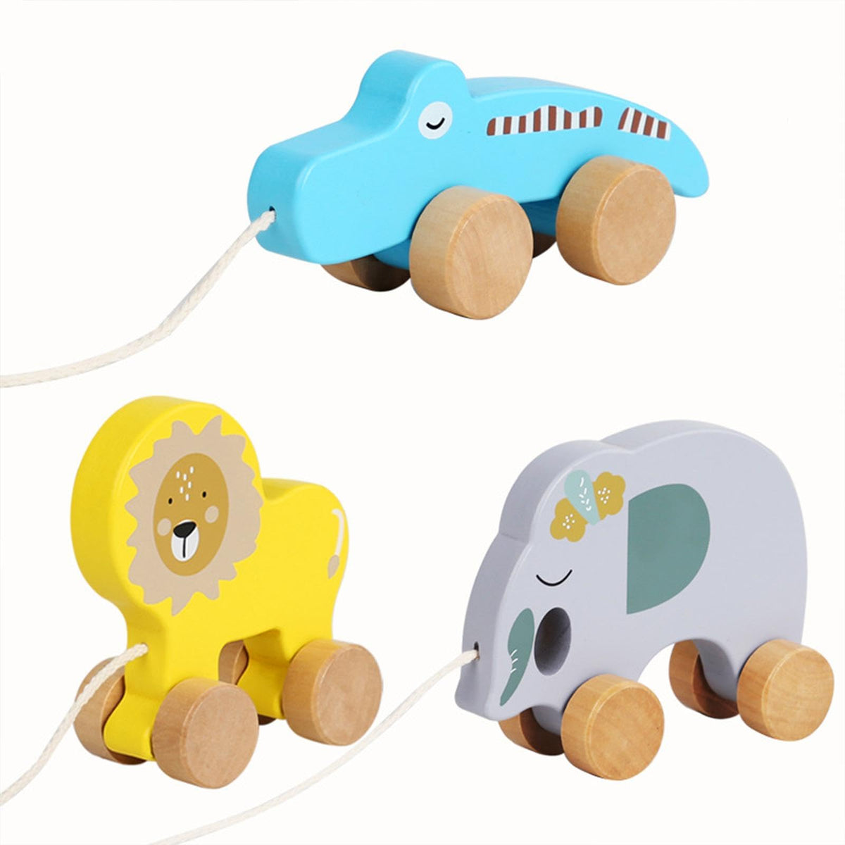 Atorse Pull Along Walking Toys Developmental Toy Cartoon Montessori Toys Boys Girls Lion|Baby | Toys For Baby | Developmental Ba