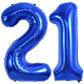 TONIFUL 40 Inch Large Navy Blue Number 21 Balloons Giant Digital 21 or 12 Helium Balloons, Foil Mylar Big Number Balloons for 12