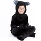 Jsiicennf Black Cat Animal Costume Girls, Kids Black Cat Halloween Cosplay Dress Up Jumpsuit Costume For Girls Boys (Large)